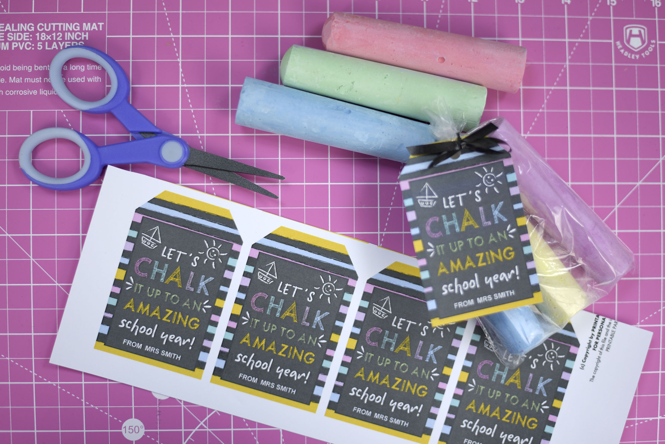 end of term gift - chalk with cute tag end of term gift - chalk with cute tag